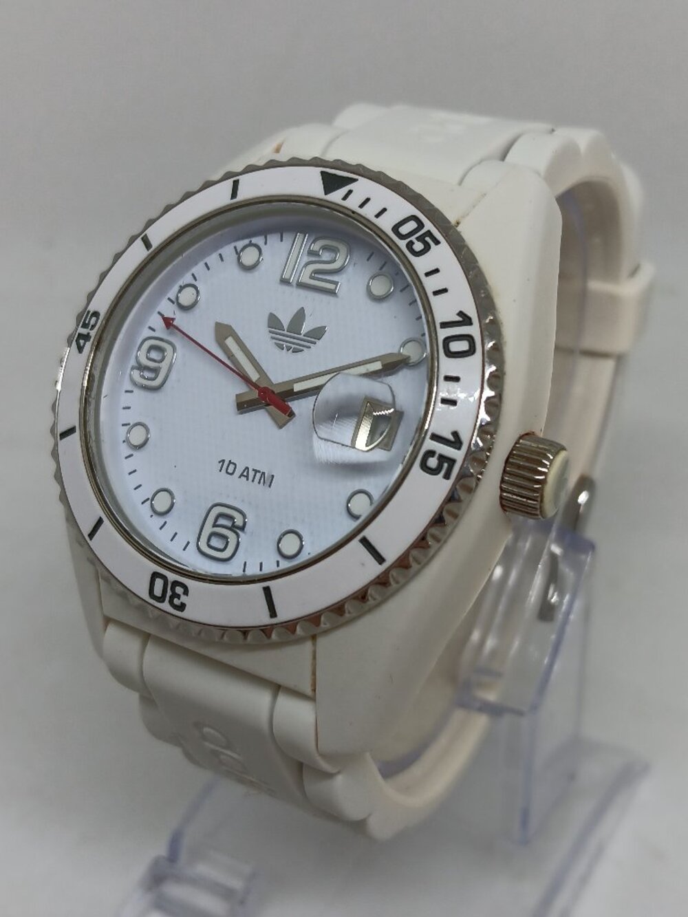 Adidas Originals ADH6150 Brisbane Unisex 42mm White Quartz Sport Watch NEW BATT